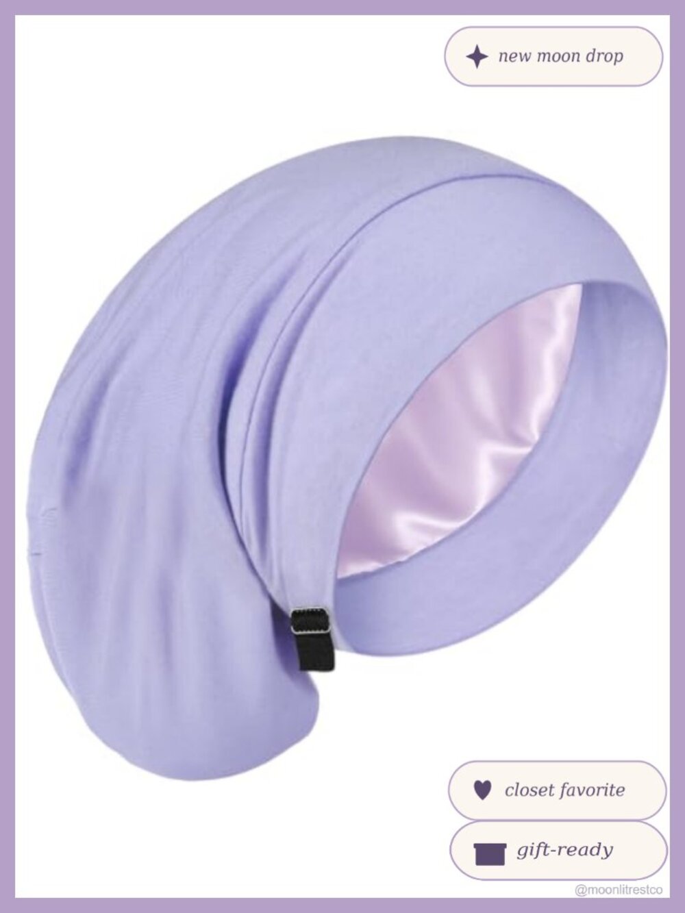 100% Mulberry Silk Hair Bonnet Sleeping Cap Adjustable Strap Double Layer